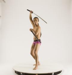 Elmer Different Poses With Katanas